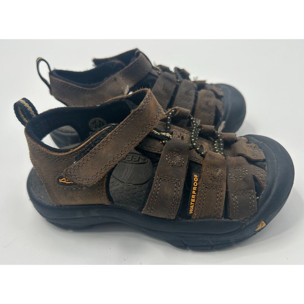 KEEN Newport H2 Sandals Kids Toddler Size 10 Brown Leather Waterproof Shoes